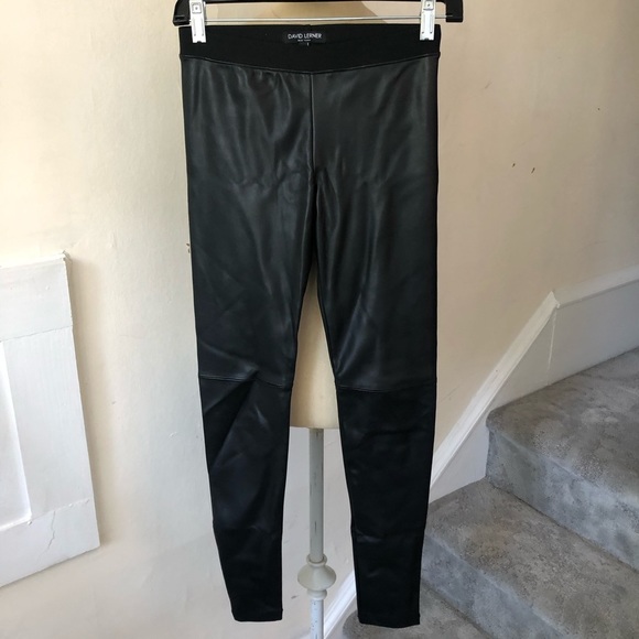 David Lerner Pull On Vegan Leather Leggings EUC - Picture 3 of 7